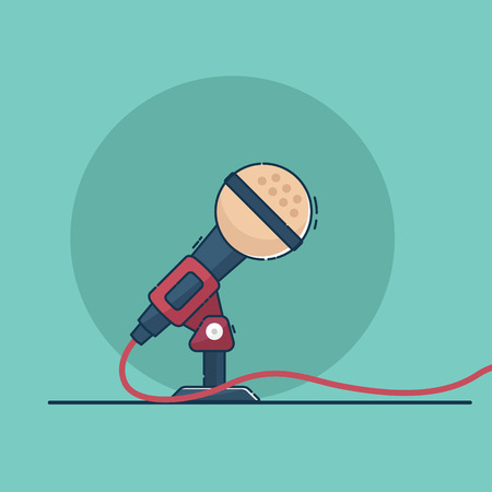 illustration of microphone vector flat designのイラスト素材