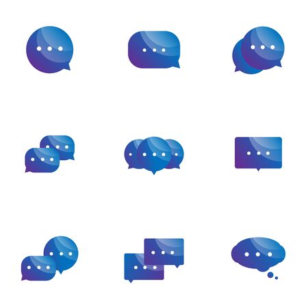 set of speech bubble icons vector illustrationのイラスト素材