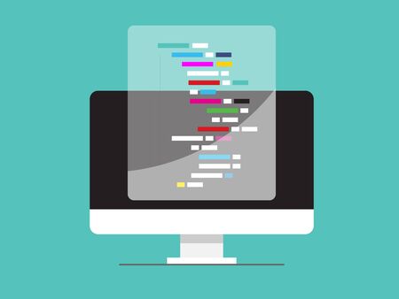 illustration of coding vector flat design