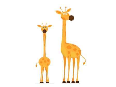 giraffe cartoon vector illustration flat designのイラスト素材