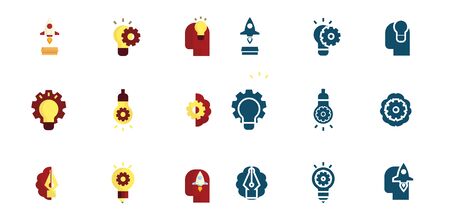 design idea and creative icons set vector illustration flat designのイラスト素材