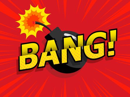 bang comic, pop art background vector illustration