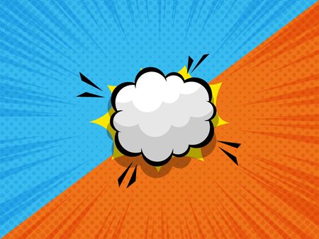two tone comic background with blank speech bubble
