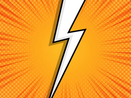 abstract yellow comic background zoom and halftone vector illustrationのイラスト素材
