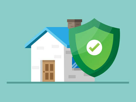 home protection with shield guard vector illustrationのイラスト素材