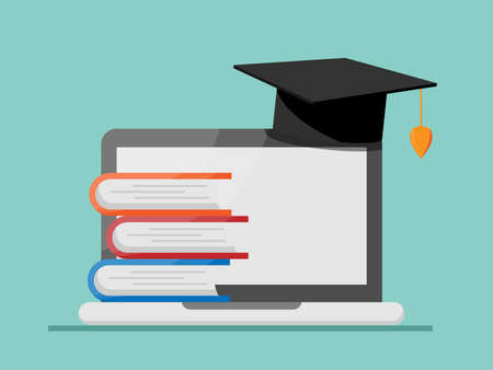 online education concept vector illustration flat designのイラスト素材