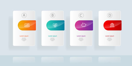 abstract horizontal timeline infographics 4 steps for business and presentation vector illustration backgroundのイラスト素材