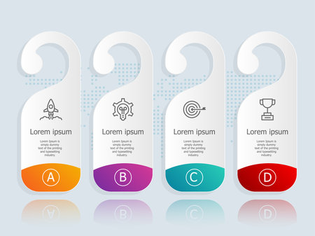 abstract horizontal label infographics with business icons for business and presentation vector illustrationのイラスト素材