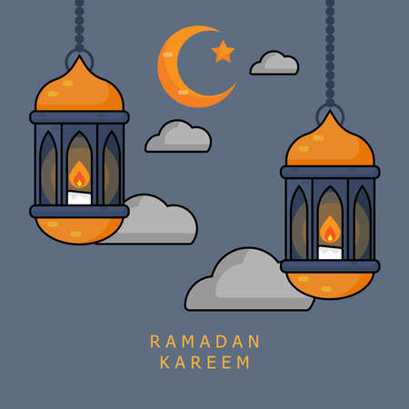 ramadan kareem background vector illustration flat designのイラスト素材