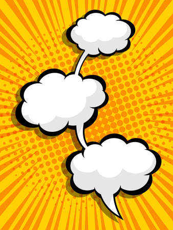 abstract comic book, pop art background blank speech bubble with ray burst and halftone vector illustrationのイラスト素材