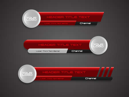 abstract broadcast news lower thirds futuristic template vector illustration for media videoのイラスト素材