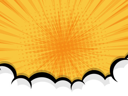 comic book pop art with black speech bubble for background cover presentation vector illustrationのイラスト素材