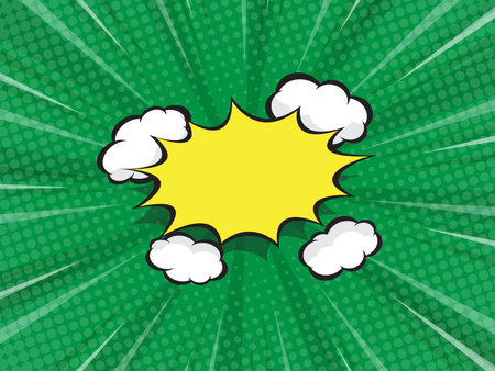 abstract comic book, pop art cartoon background with blank speech bubble vector illustrationのイラスト素材