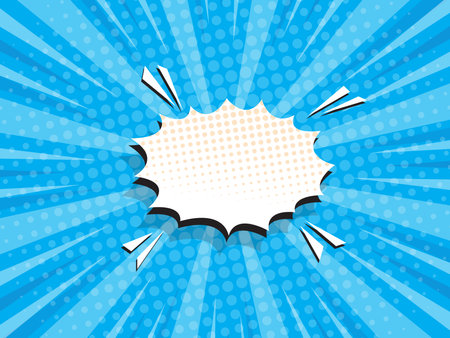 abstract comic book, pop art cartoon background with blank speech bubble vector illustrationのイラスト素材