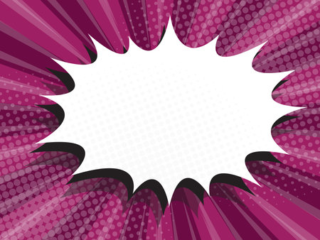 abstract comic book, pop art cartoon with blank speech bubble halftone dotted background vector illustrationのイラスト素材