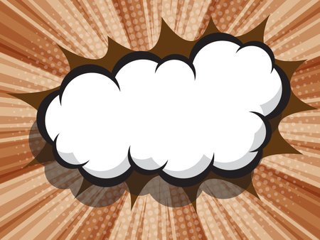 abstract comic book, pop art cartoon cover with blank speech bubble halftone dotted background vector illustrationのイラスト素材