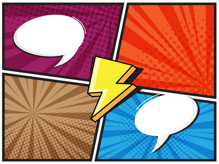 abstract comic book, pop art cartoon with speech bubble template background vector illustrationのイラスト素材