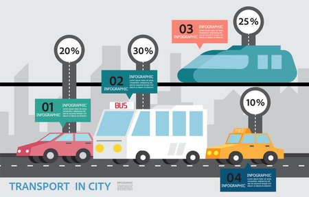 transport in city horizontal infographic element background vector illustrationのイラスト素材