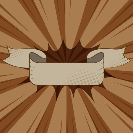 old vintage ribbon with comic book, pop art dotted halftone background vector illustrationのイラスト素材