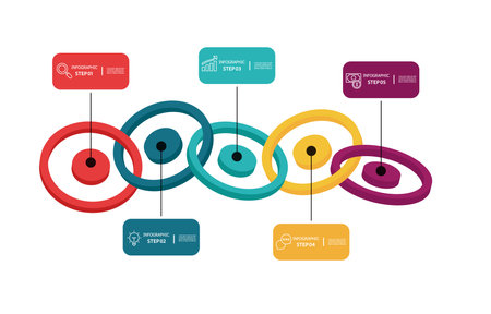 infographics timeline business workflow report background with business icon 5 steps for presentation vector illustrationのイラスト素材