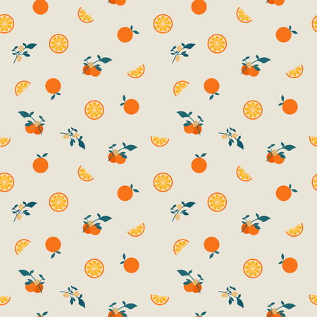  pattern of lemon and orange for background, banner, wrapping, print etc, vector illustration...