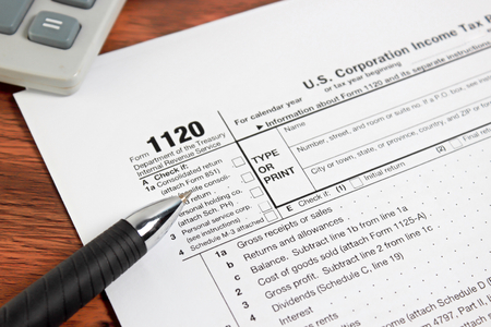 US tax form 1020/ taxation conceptの写真素材
