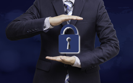Insurance and data protection Concept, safety of information from virus
