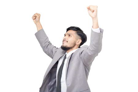 Happy yong businessman with some success storyの写真素材