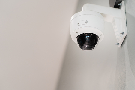 Close-curcuit television,Security CCTV in office blurred  background for save vedio anti theft and crime in place.の写真素材