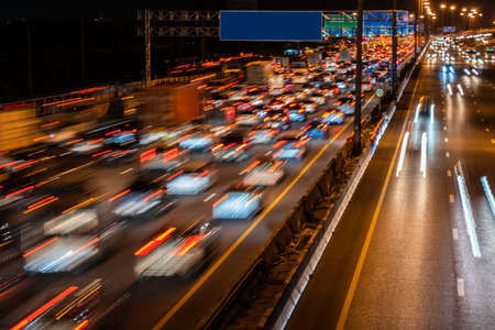 express way at night with long time exposure