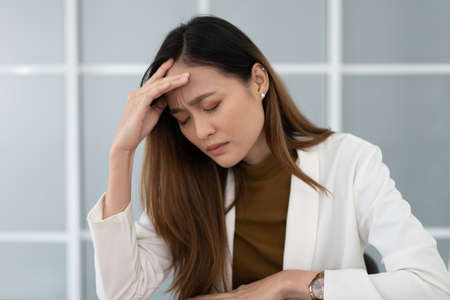 stress Asain business womanの写真素材