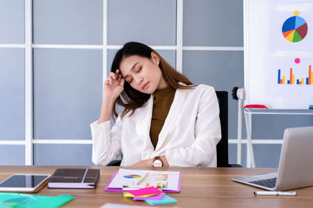 stress Asain business womanの写真素材