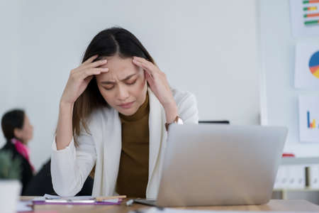 stress Asain business woman