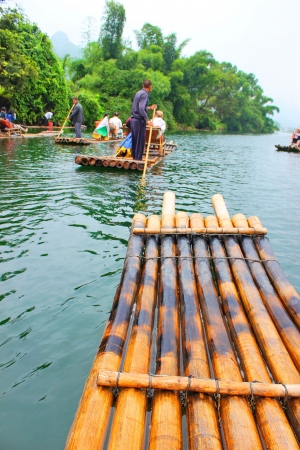 Bamboo boat in Guilinのeditorial素材