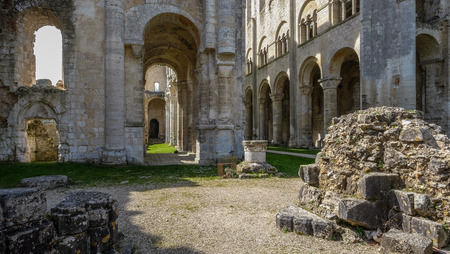 Monastery Abbaye de JumiÃ¨ges in Normandy, Franceの写真素材