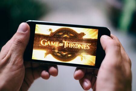Game of Thrones tv series icon or icon is displayed on smartphone screen