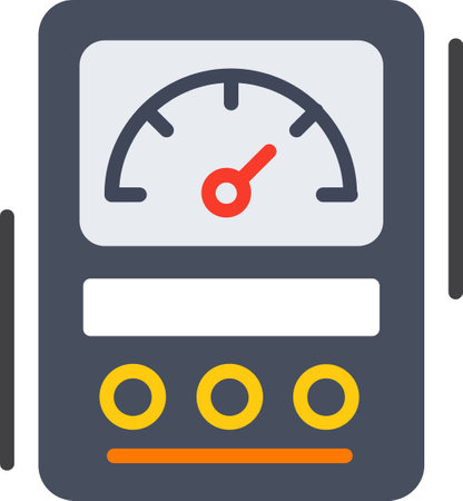 Multimeter Flat Iconのイラスト素材