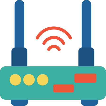 Wifi Router Flat Iconのイラスト素材