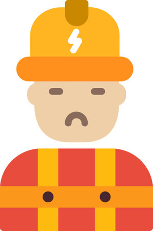 Electrician Flat Iconのイラスト素材