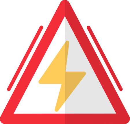Electricity Sign Flat Iconのイラスト素材