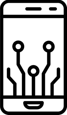 Smartphone Line Iconのイラスト素材