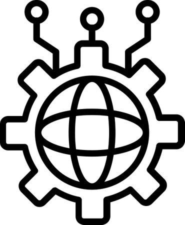 Globalization Line Iconのイラスト素材