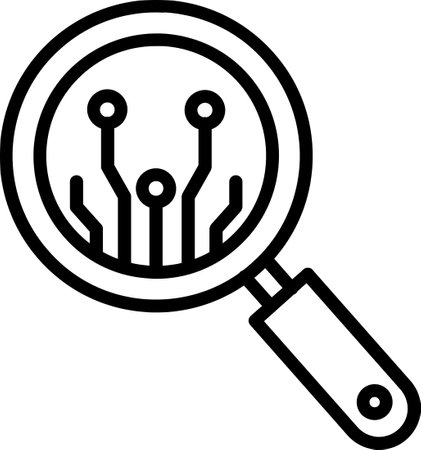 Magnifying Glass Line Iconのイラスト素材