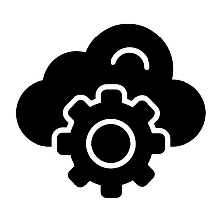 Cloud Computing Glyph Iconのイラスト素材