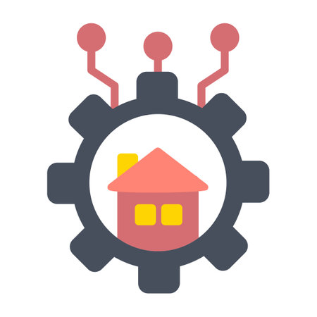 Smart Home Flat Iconのイラスト素材
