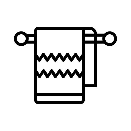 Towel Vector Line Iconのイラスト素材