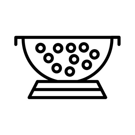 Colander Vector Line Iconのイラスト素材