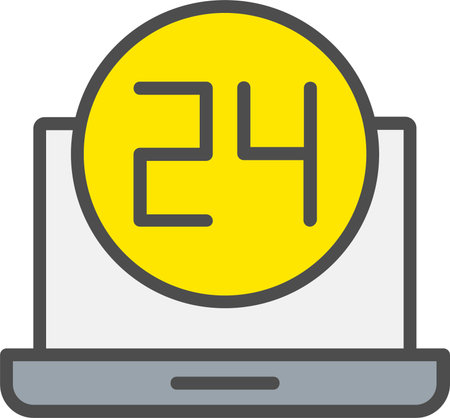 24 Hours Vector Icon Designのイラスト素材