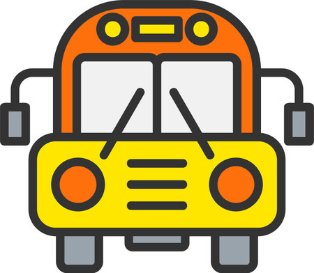 School Bus Vector Icon Design