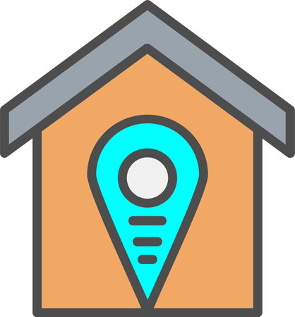 Accomodation Pin Point Vector Icon Designのイラスト素材